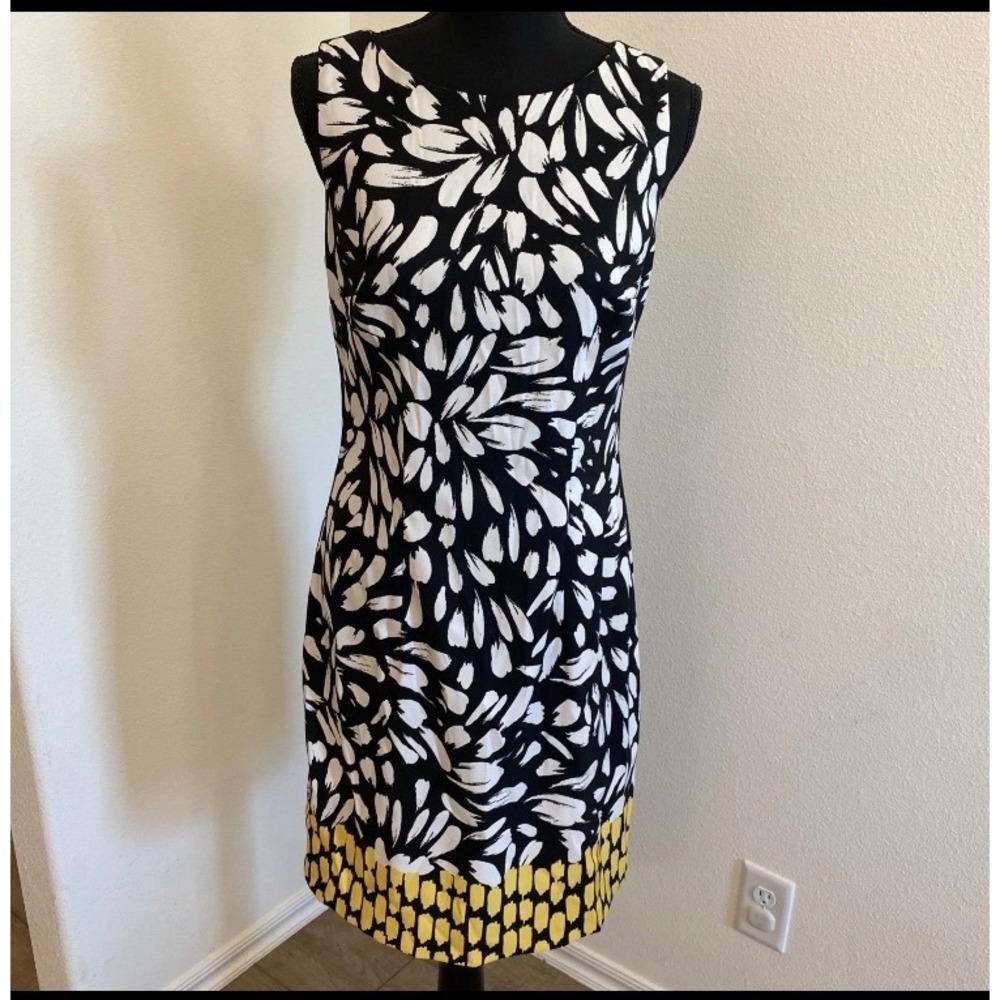 ALYX Dress 6 Floral‎ Petals Black White Yellow Sunflower Sundress Bloom Dopamine